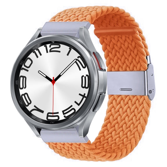 For Samsung Galaxy Watch 6 / 6 Classic Nylon Braided Metal Buckle Watch Band(Orange) - Watch Bands by buy2fix | Online Shopping UK | buy2fix