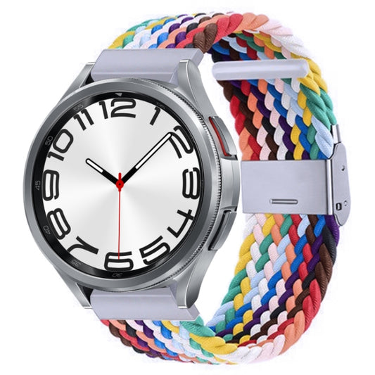 For Samsung Galaxy Watch 6 / 6 Classic Nylon Braided Metal Buckle Watch Band(Rainbow) - Watch Bands by buy2fix | Online Shopping UK | buy2fix