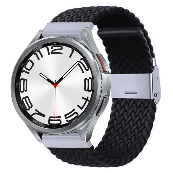For Samsung Galaxy Watch 6 / 6 Classic Nylon Braided Metal Buckle Watch Band(Black) by buy2fix