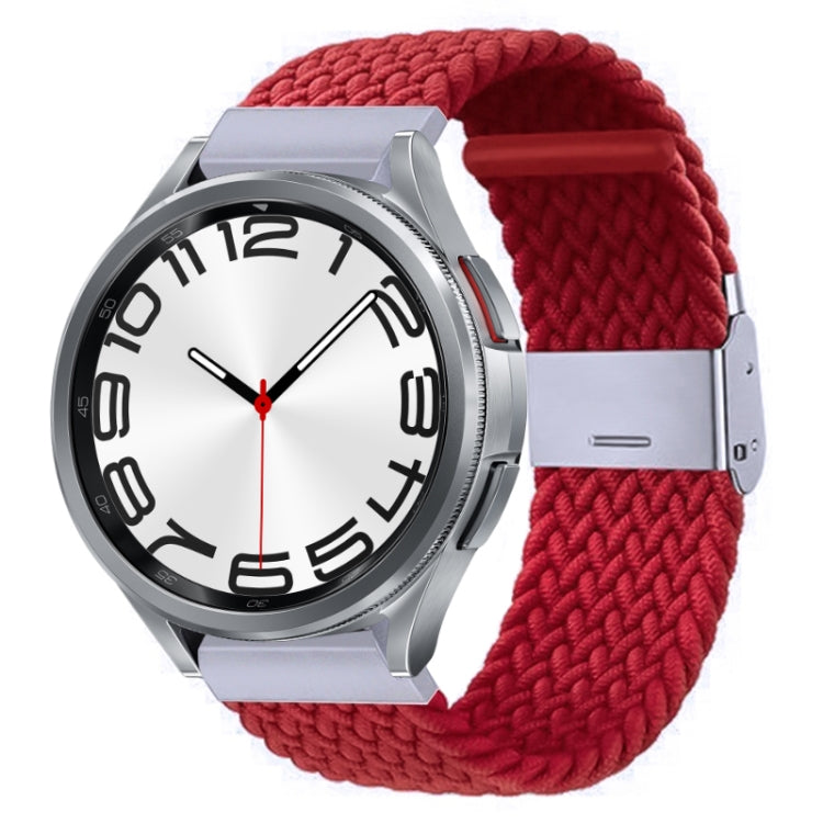 For Samsung Galaxy Watch 6 / 6 Classic Nylon Braided Metal Buckle Watch Band(Red) - Watch Bands by buy2fix | Online Shopping UK | buy2fix