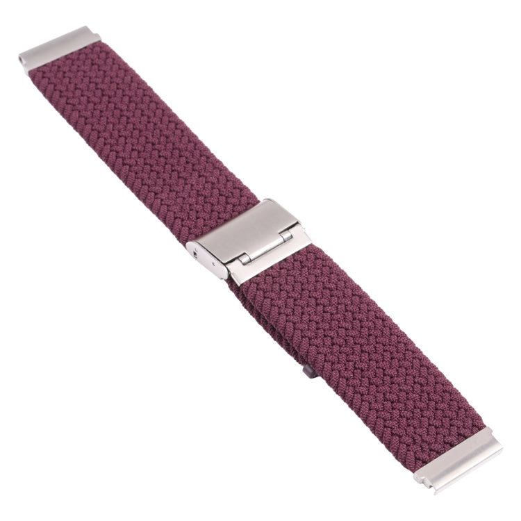 For Samsung Galaxy Watch 6 / 6 Classic Nylon Braided Metal Buckle Watch Band(Dark Purple) - Watch Bands by buy2fix | Online Shopping UK | buy2fix