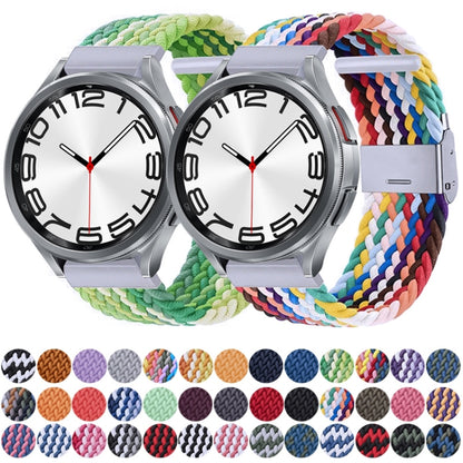 For Samsung Galaxy Watch 6 / 6 Classic Nylon Braided Metal Buckle Watch Band(Z Purple Orange) - Watch Bands by buy2fix | Online Shopping UK | buy2fix