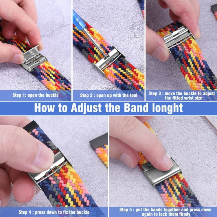 For Samsung Galaxy Watch 6 / 6 Classic Nylon Braided Metal Buckle Watch Band(Rainbow) - Watch Bands by buy2fix | Online Shopping UK | buy2fix