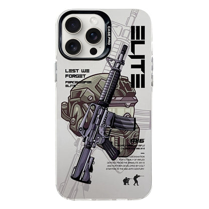 For iPhone 16 Pro Max Electroplated Silver Series PC Protective Phone Case(Peaceful Warrior A) by buy2fix