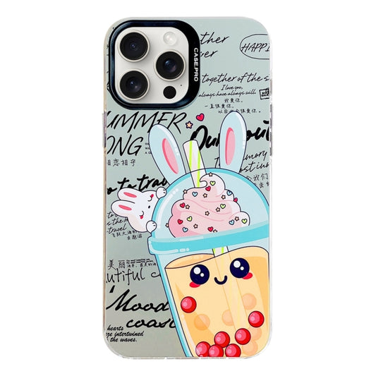 For iPhone 16 Pro Max Electroplated Silver Series PC Protective Phone Case(Yellow Milk Tea) by buy2fix