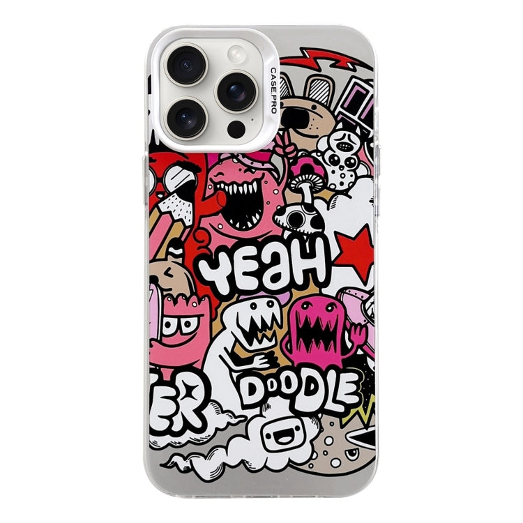 For iPhone 16 Pro Electroplated Silver Series PC Protective Phone Case(Cartoon) by buy2fix