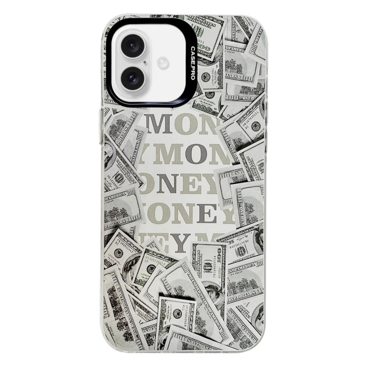 For iPhone 16 Plus Electroplated Silver Series PC Protective Phone Case(Money) by buy2fix
