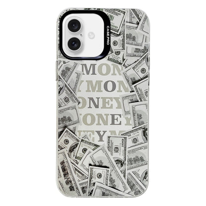 For iPhone 16 Plus Electroplated Silver Series PC Protective Phone Case(Money) by buy2fix