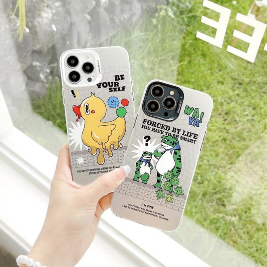 For iPhone 16 Electroplated Silver Series PC Protective Phone Case(Creative Text B) by buy2fix