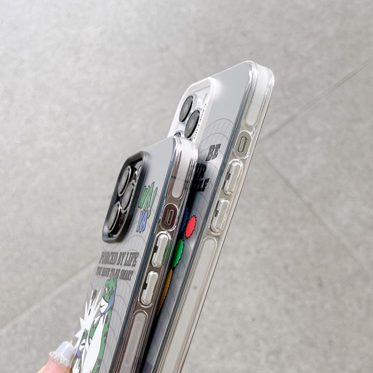 For iPhone 16 Pro Electroplated Silver Series PC Protective Phone Case(Green Panda) by buy2fix