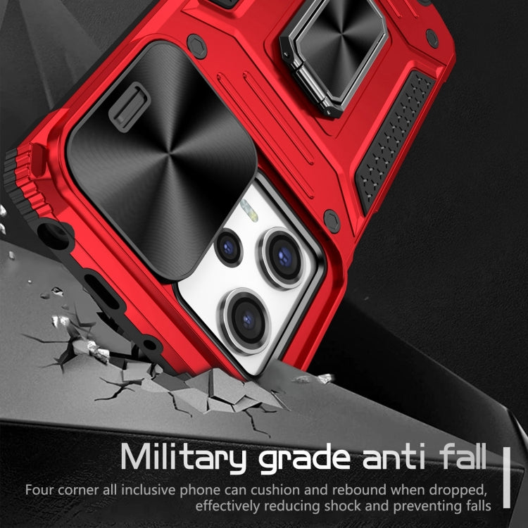 For Redmi Note 12 Pro Global Camshield Robot TPU Hybrid PC Phone Case(Red) - Xiaomi Cases by buy2fix | Online Shopping UK | buy2fix