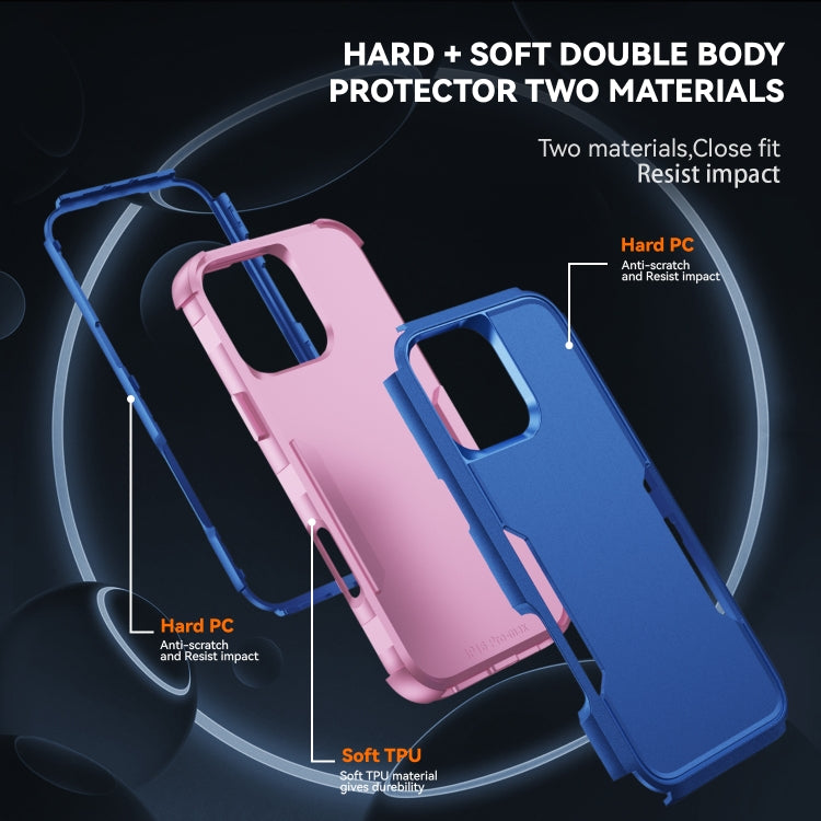 For iPhone 16 Pro Max Commuter Shockproof TPU + PC Phone Case(Royal Blue+Pink) - iPhone 16 Pro Max Cases by buy2fix | Online Shopping UK | buy2fix