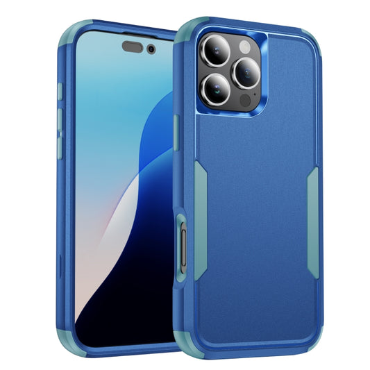 For iPhone 16 Pro Commuter Shockproof TPU + PC Phone Case(Royal Blue+Grey Green) - iPhone 16 Pro Cases by buy2fix | Online Shopping UK | buy2fix