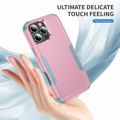 For iPhone 16 Pro Commuter Shockproof TPU + PC Phone Case(Pink+Grey Green) - iPhone 16 Pro Cases by buy2fix | Online Shopping UK | buy2fix