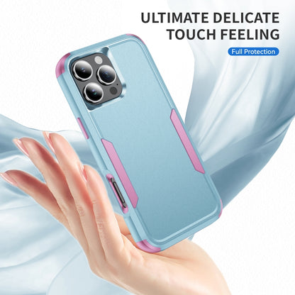 For iPhone 16 Pro Commuter Shockproof TPU + PC Phone Case(Grey Green+Pink) - iPhone 16 Pro Cases by buy2fix | Online Shopping UK | buy2fix