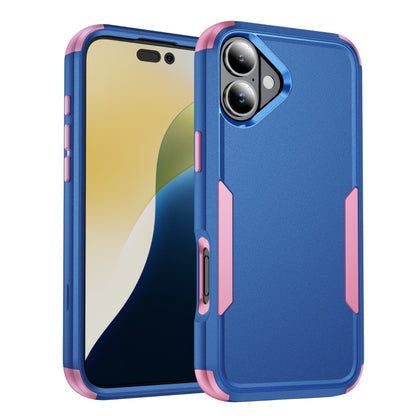 For iPhone 16 Commuter Shockproof TPU + PC Phone Case(Royal Blue+Pink) - iPhone 16 Cases by buy2fix | Online Shopping UK | buy2fix