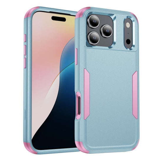 For iPhone 18 Pro Max / 17 Pro Max Commuter Shockproof TPU + PC Phone Case(Grey Green+Pink)