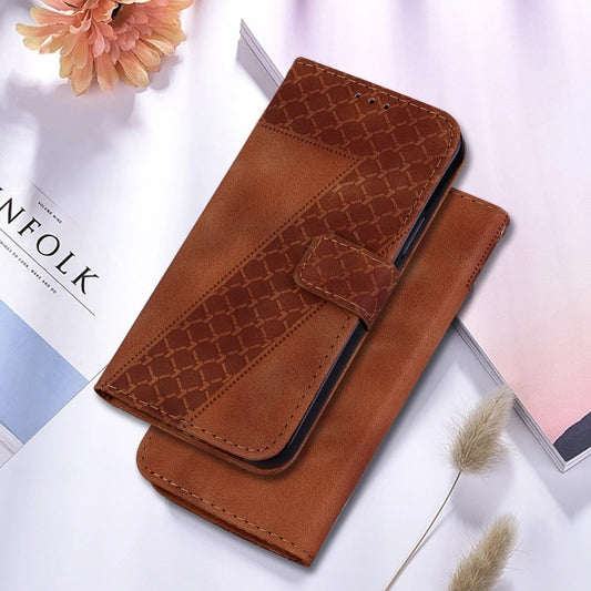 For OPPO Reno11 F Global Seven-shaped Embossed Leather Phone Case(Brown) by buy2fix