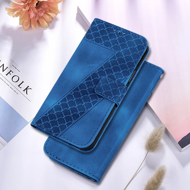 For OPPO Reno11 Global Seven-shaped Embossed Leather Phone Case(Blue) by buy2fix