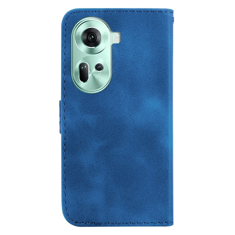 For OPPO Reno11 Global Seven-shaped Embossed Leather Phone Case(Blue) by buy2fix