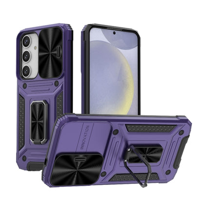 For Samsung Galaxy S24+ 5G Camshield Robot TPU Hybrid PC Phone Case(Purple) by buy2fix