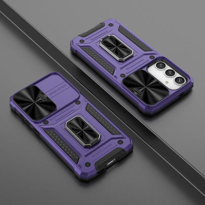 For Samsung Galaxy S24+ 5G Camshield Robot TPU Hybrid PC Phone Case(Purple) by buy2fix