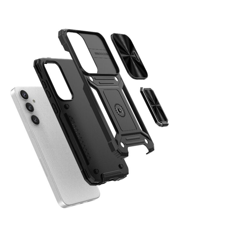 For Samsung Galaxy S24+ 5G Camshield Robot TPU Hybrid PC Phone Case(Purple) by buy2fix