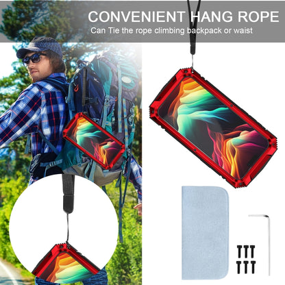 For iPhone 15 Pro R-JUST Shockproof Life Waterproof Dust-proof Metal + Silicone Phone Case with Holder(Red) by R-JUST