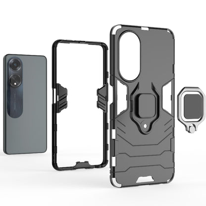 For OPPO A98 5G / A1 PC + TPU Shockproof Protective Phone Case with Magnetic Ring Holder(Black) - OPPO Cases by buy2fix | Online Shopping UK | buy2fix