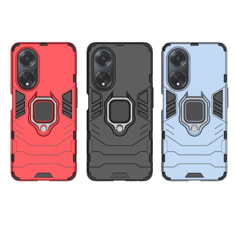 For OPPO A98 5G / A1 PC + TPU Shockproof Protective Phone Case with Magnetic Ring Holder(Black) - OPPO Cases by buy2fix | Online Shopping UK | buy2fix