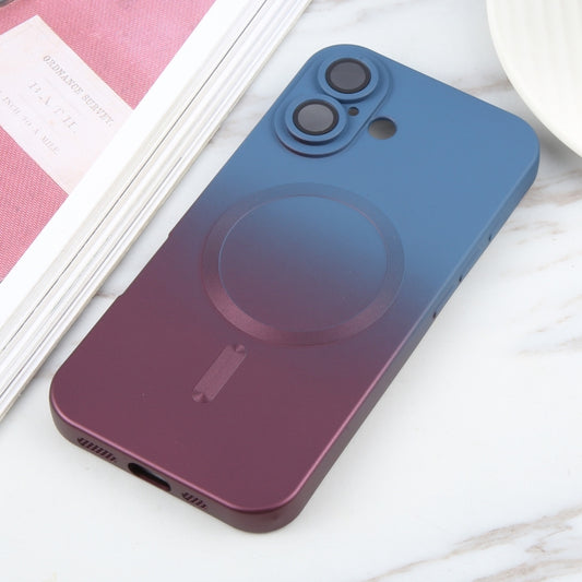 For iPhone 16 Liquid TPU Silicone Gradient MagSafe Phone Case(Blue Purple) by buy2fix