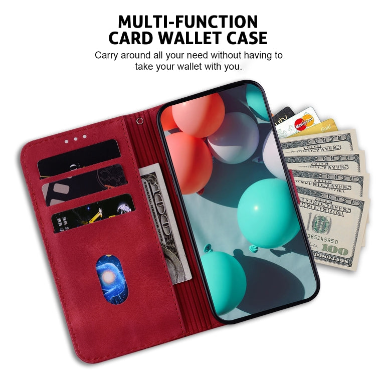 For Xiaomi Redmi Note 12 4G Global 7-shaped Embossed Leather Phone Case(Red) - Xiaomi Cases by buy2fix | Online Shopping UK | buy2fix