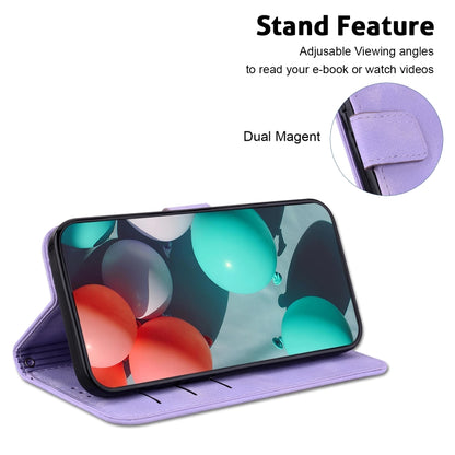 For Xiaomi Redmi Note 12 Pro 5G Global/Poco X5 Pro 7-shaped Embossed Leather Phone Case(Purple) - Xiaomi Cases by buy2fix | Online Shopping UK | buy2fix