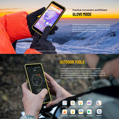 Ulefone Armor X12 Pro, 4GB+64GB, IP68/IP69K Rugged Phone, 5.45 inch Android 13 MediaTek Helio G36 Octa Core, Network: 4G, NFC(All Black) by Ulefone