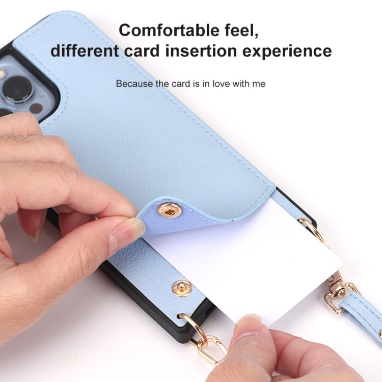 For iPhone 13 Pro Fish Tail Card Slot PU + TPU Phone Case with Long Lanyard(Black) - iPhone 13 Pro Cases by buy2fix | Online Shopping UK | buy2fix