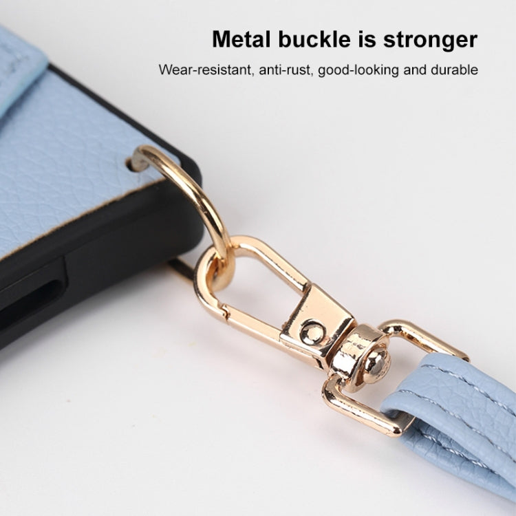 For iPhone 13 Pro Fish Tail Card Slot PU + TPU Phone Case with Long Lanyard(Dark Blue) - iPhone 13 Pro Cases by buy2fix | Online Shopping UK | buy2fix