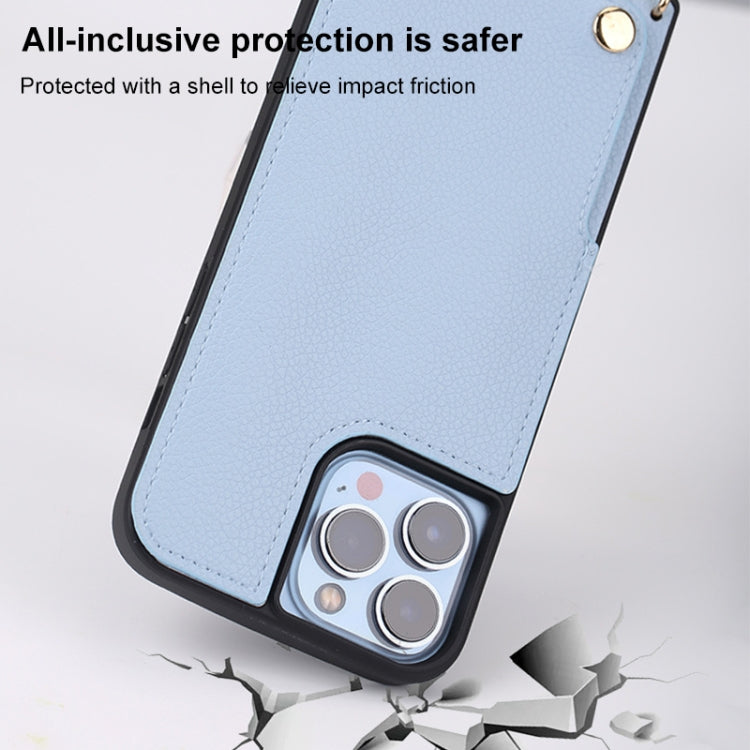 For iPhone 13 Pro Fish Tail Card Slot PU + TPU Phone Case with Long Lanyard(Black) - iPhone 13 Pro Cases by buy2fix | Online Shopping UK | buy2fix