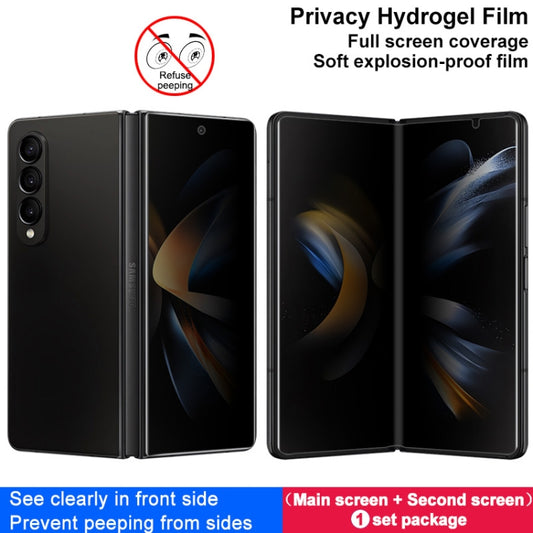 For Samsung Galaxy Z Fold4 5G 1 Sets imak Anti-spy Curved Full Screen Hydrogel Film (Outer Screen + Inner Screen) by imak