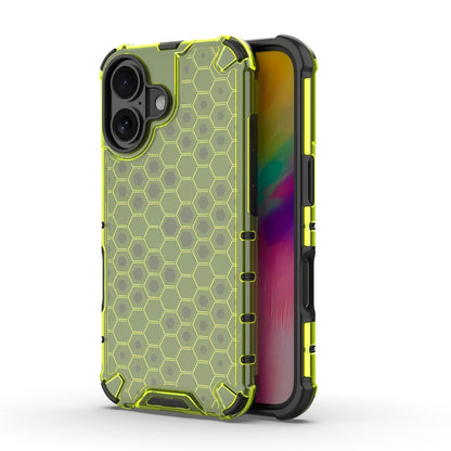 For iPhone 16 Plus Honeycomb Shockproof Phone Case(Green) - iPhone 16 Plus Cases by buy2fix | Online Shopping UK | buy2fix