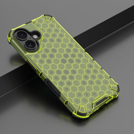 For iPhone 16 Plus Honeycomb Shockproof Phone Case(Green) by buy2fix