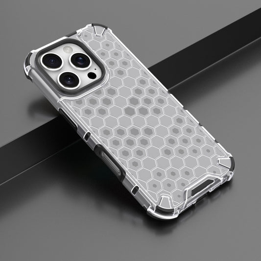 For iPhone 16 Pro Honeycomb Shockproof Phone Case(White) by buy2fix