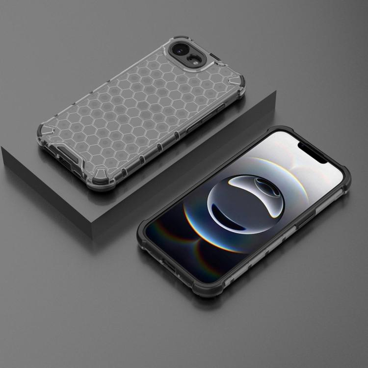 For iPhone 16e Honeycomb Shockproof Phone Case(Black) - iPhone 16e Cases by buy2fix | Online Shopping UK | buy2fix
