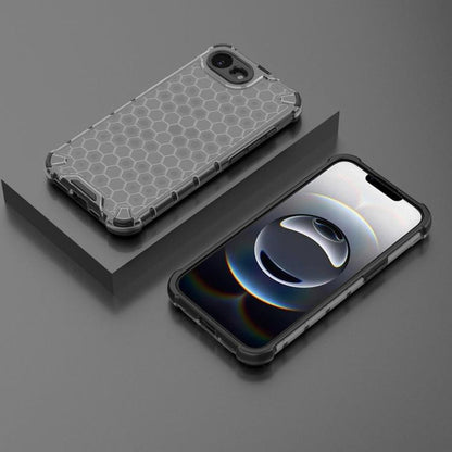 For iPhone 16e Honeycomb Shockproof Phone Case(Black) - iPhone 16e Cases by buy2fix | Online Shopping UK | buy2fix