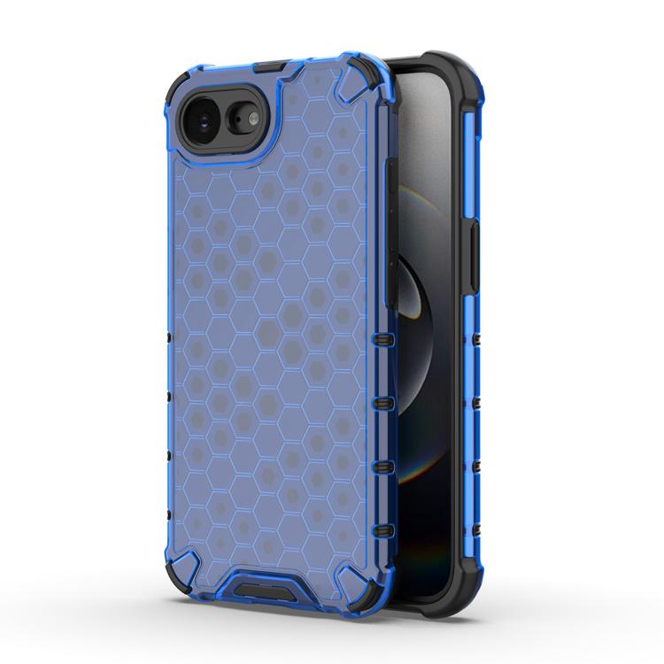 For iPhone 16e Honeycomb Shockproof Phone Case(Blue) - iPhone 16e Cases by buy2fix | Online Shopping UK | buy2fix