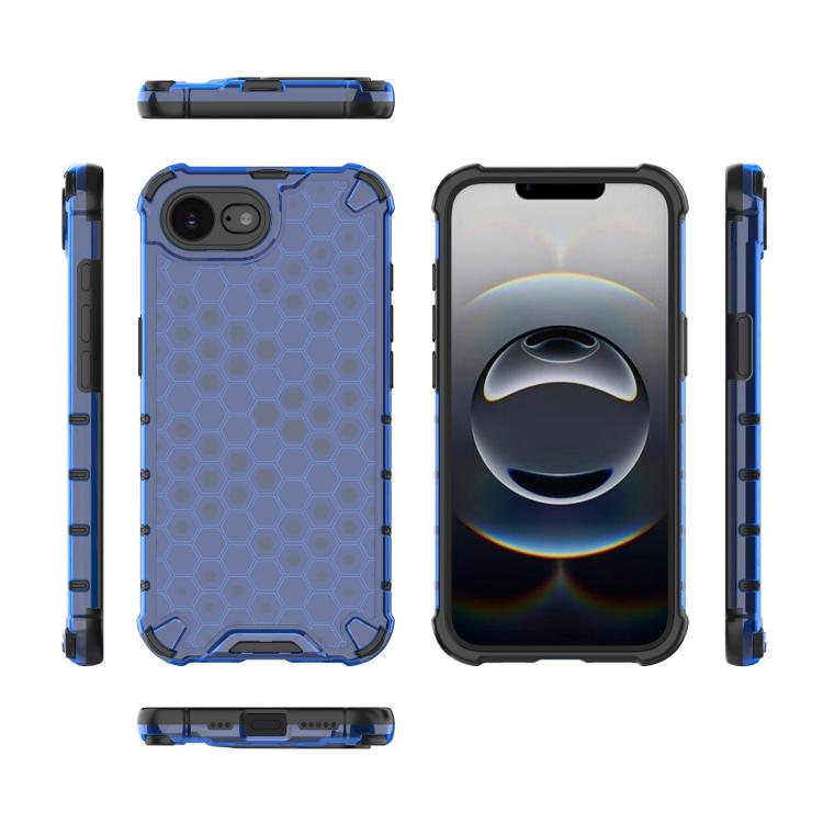 For iPhone 16e Honeycomb Shockproof Phone Case(Blue) - iPhone 16e Cases by buy2fix | Online Shopping UK | buy2fix