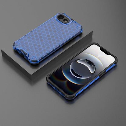 For iPhone 16e Honeycomb Shockproof Phone Case(Blue) - iPhone 16e Cases by buy2fix | Online Shopping UK | buy2fix