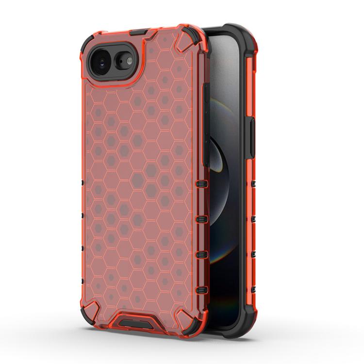 For iPhone 16e Honeycomb Shockproof Phone Case(Red) - iPhone 16e Cases by buy2fix | Online Shopping UK | buy2fix