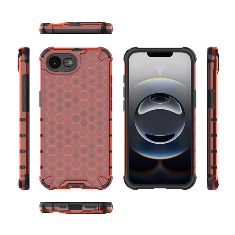 For iPhone 16e Honeycomb Shockproof Phone Case(Red) - iPhone 16e Cases by buy2fix | Online Shopping UK | buy2fix