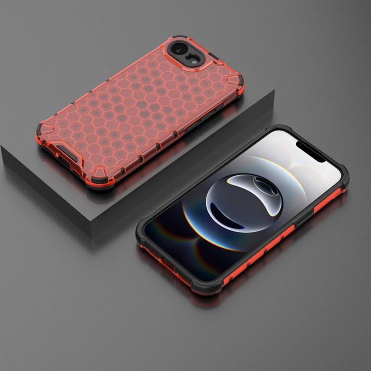 For iPhone 16e Honeycomb Shockproof Phone Case(Red) - iPhone 16e Cases by buy2fix | Online Shopping UK | buy2fix
