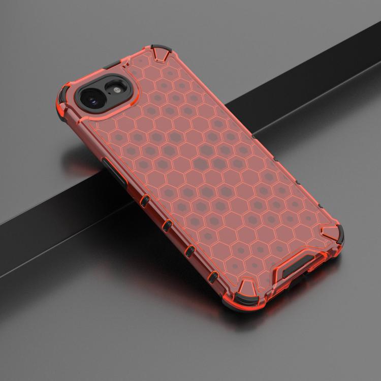 For iPhone 16e Honeycomb Shockproof Phone Case(Red) - iPhone 16e Cases by buy2fix | Online Shopping UK | buy2fix
